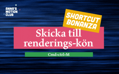 Rendera i Adobe After Effects – shortcut